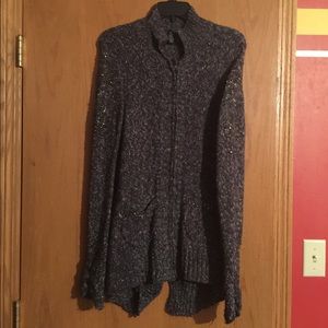 Zip up sweater with bling on sleeves
